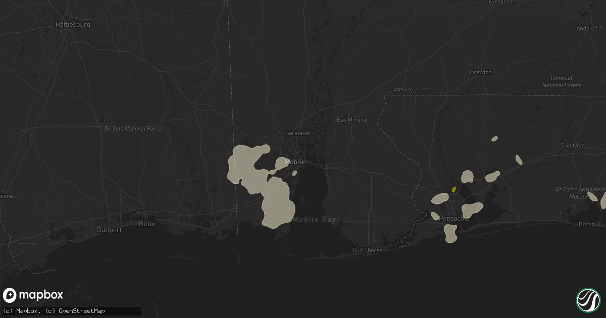 Hail map in Mobile, AL on March 24, 2016