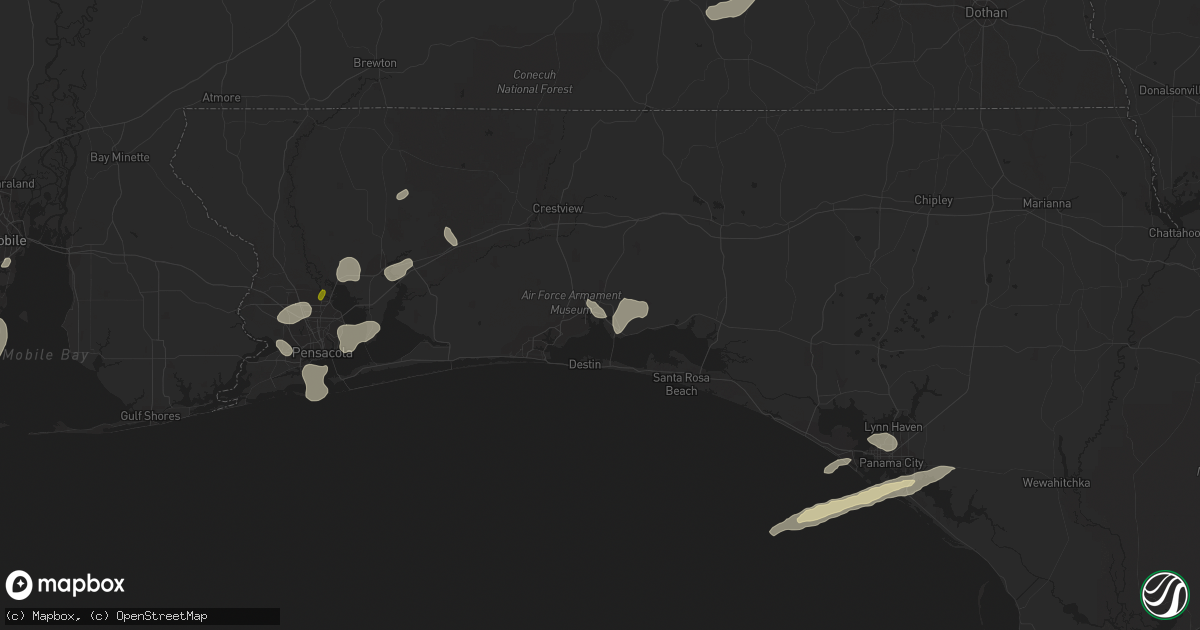 Hail map in Niceville, FL on March 24, 2016