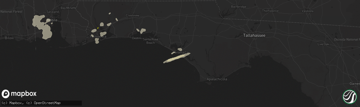 Hail map in Panama City, FL on March 24, 2016