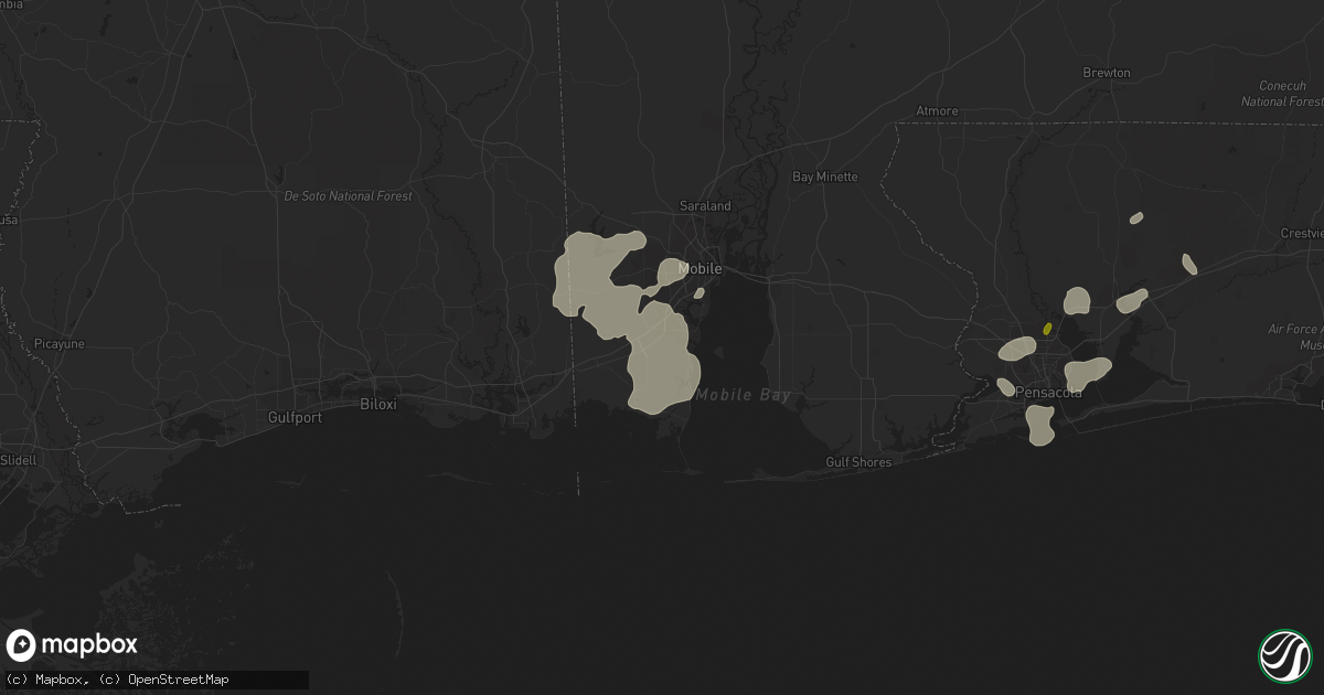 Hail map in Theodore, AL on March 24, 2016
