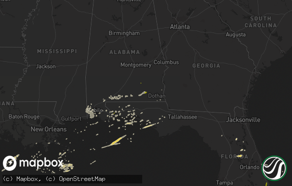 Hail map preview on 03-24-2016