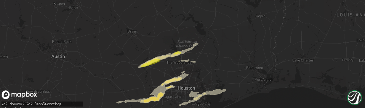 Hail map in Conroe, TX on March 24, 2017