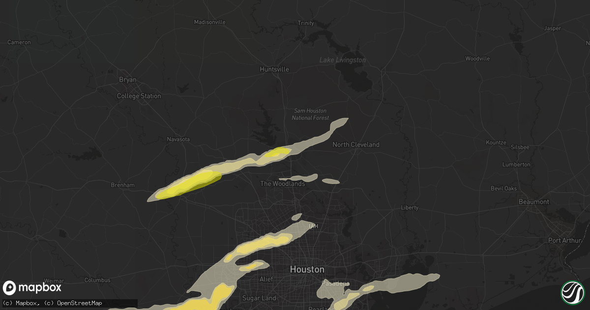 Hail map in Conroe, TX on March 24, 2017