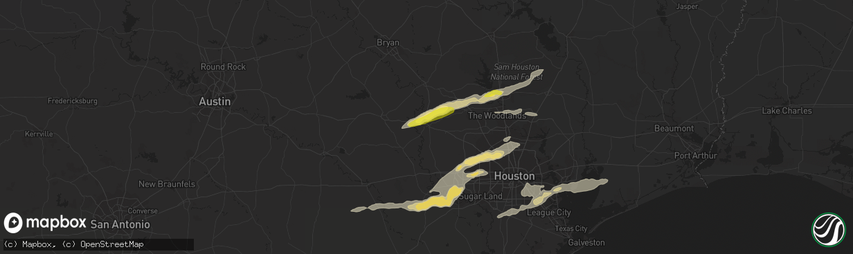 Hail map in Hempstead, TX on March 24, 2017