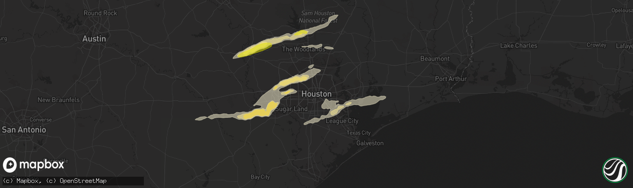 Hail map in Houston, TX on March 24, 2017