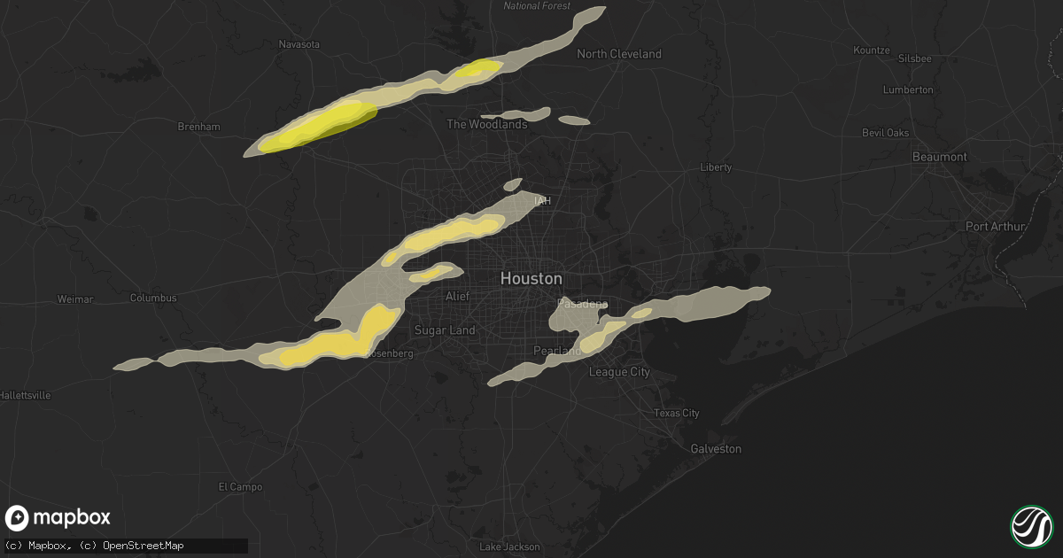 Hail map in Houston, TX on March 24, 2017