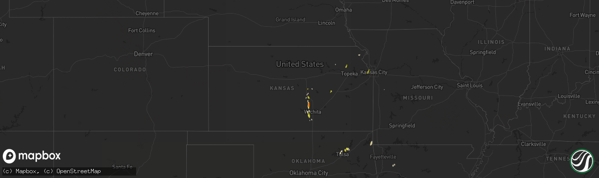 Hail map in Kansas on March 24, 2017