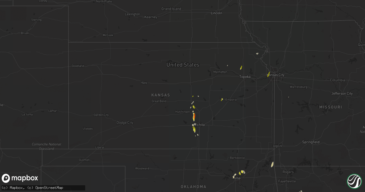 Hail map in Kansas on March 24, 2017