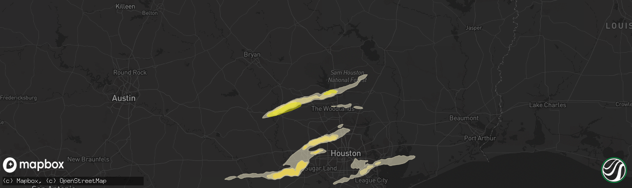 Hail map in Montgomery, TX on March 24, 2017