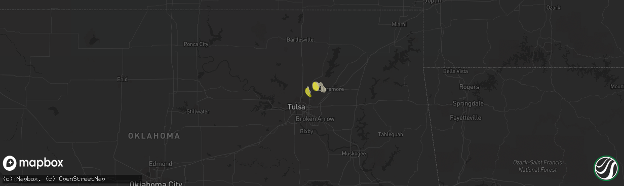 Hail map in Owasso, OK on March 24, 2017