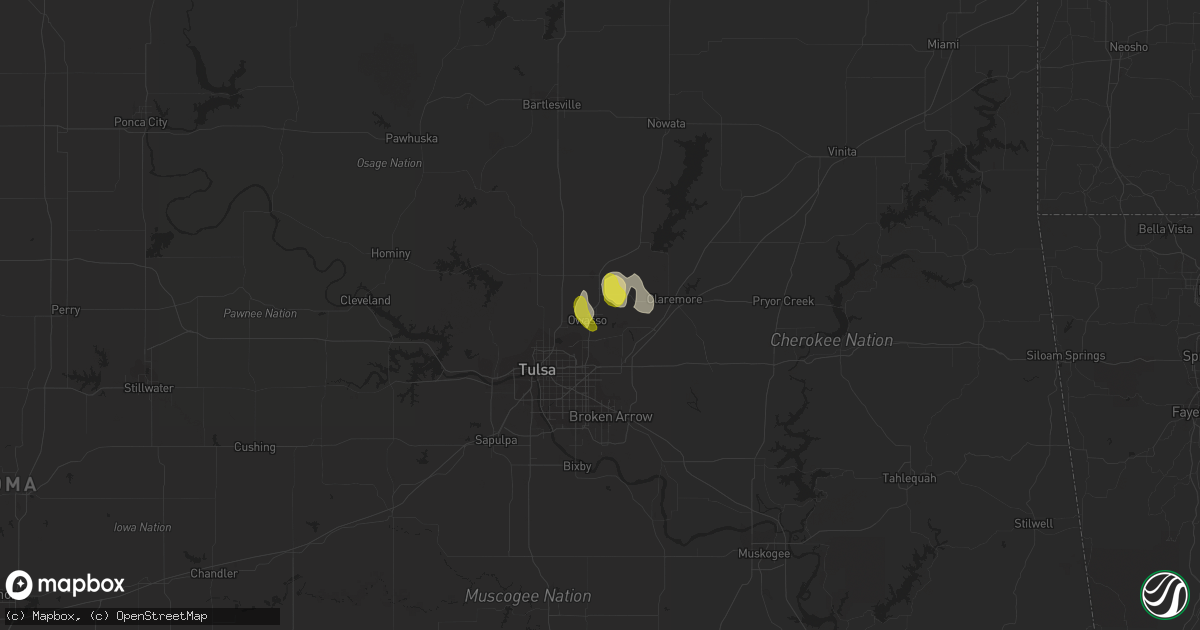 Hail map in Owasso, OK on March 24, 2017