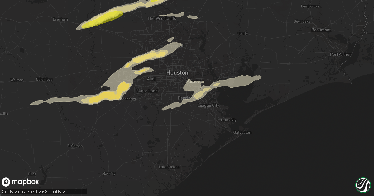 Hail map in Pearland, TX on March 24, 2017