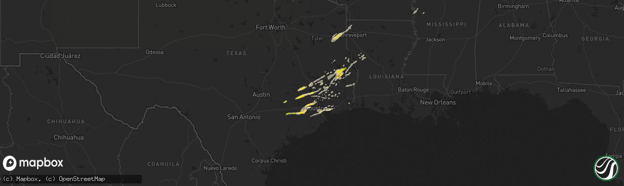 Hail map on March 24, 2017