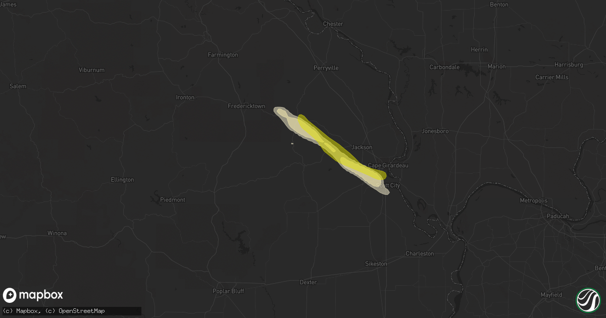 Hail map in Marble Hill, MO on March 24, 2018
