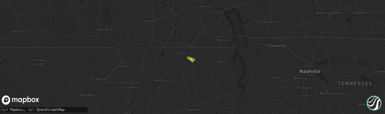 Hail map in Martin, TN on March 24, 2018