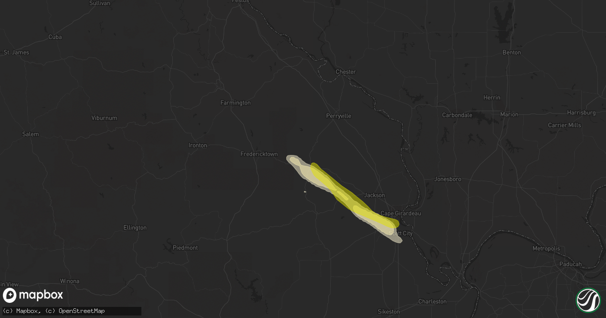 Hail map in Patton, MO on March 24, 2018