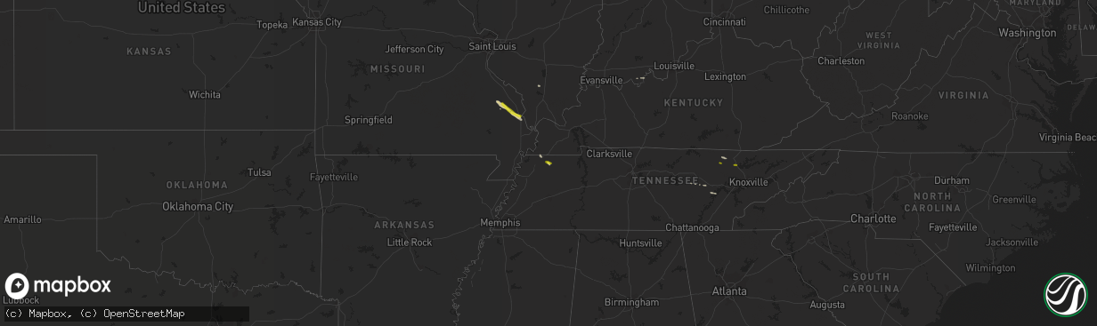 Hail map on March 24, 2018