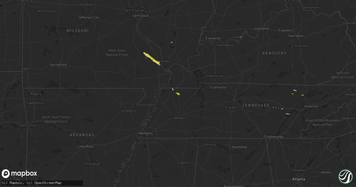 Hail map on March 24, 2018