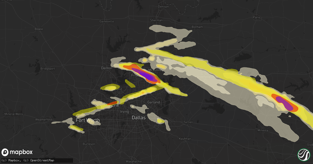 Hail map in Allen, TX on March 24, 2019
