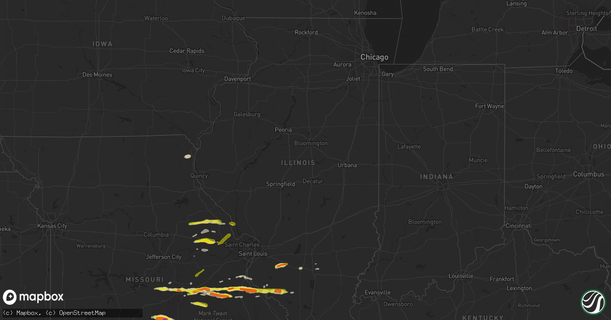 Hail map in Illinois on March 24, 2019