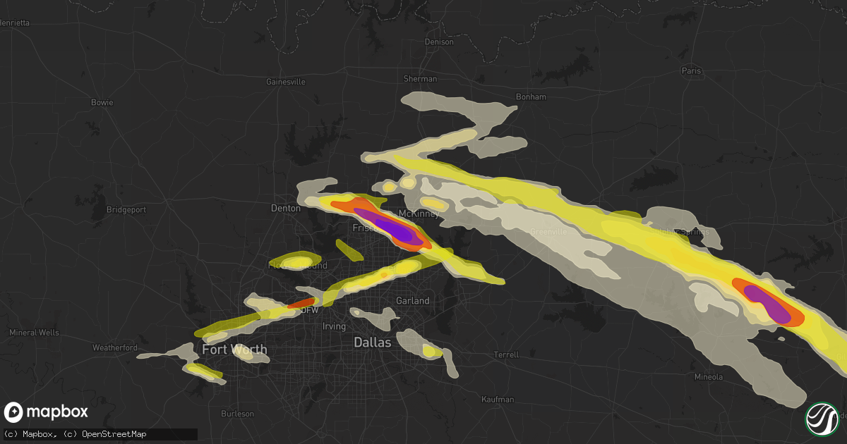 Hail map in Mckinney, TX on March 24, 2019