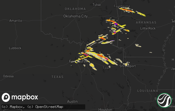 Hail map preview on 03-24-2019