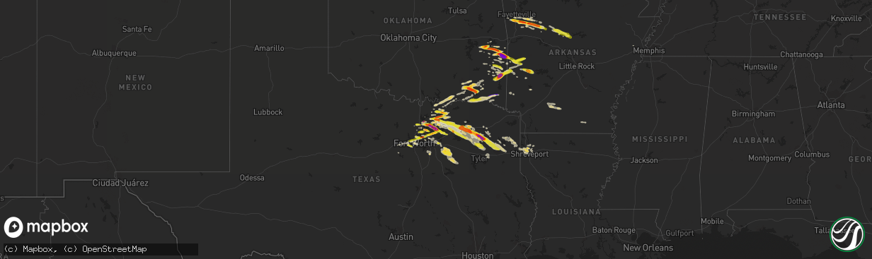 Hail map on March 24, 2019