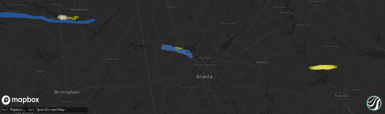 Hail map in Kennesaw, GA on March 24, 2020