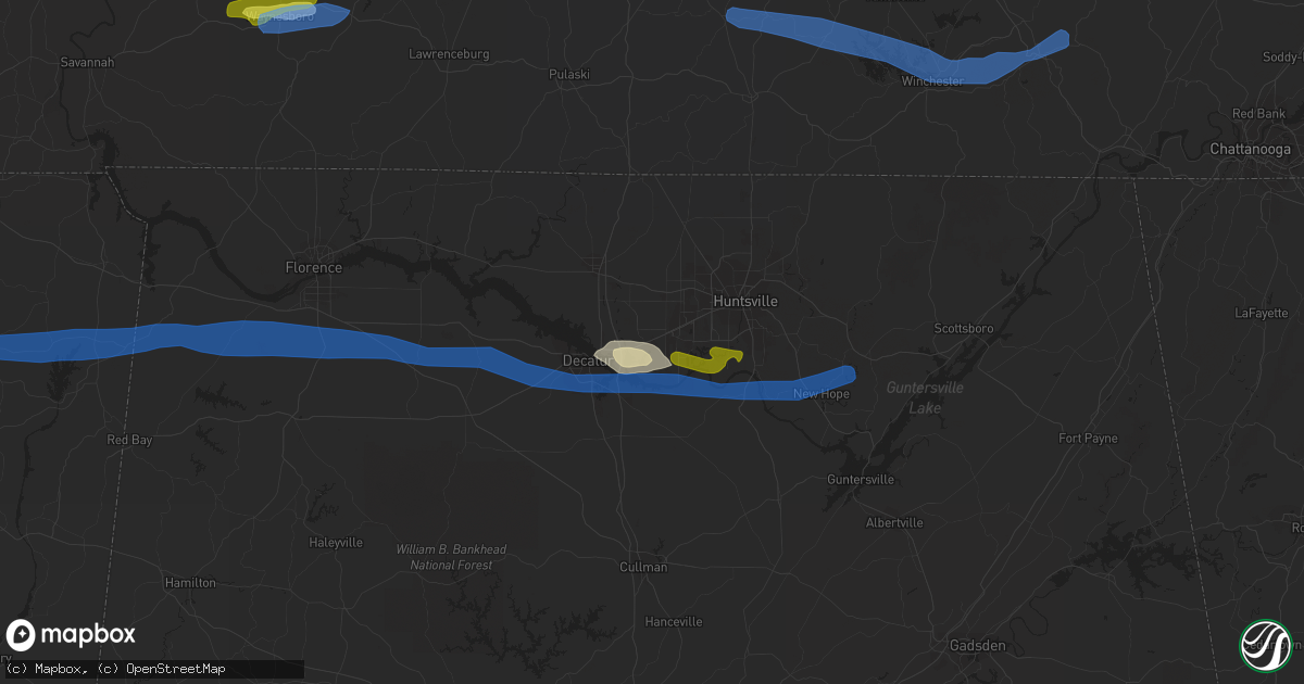 Hail map in Madison, AL on March 24, 2020