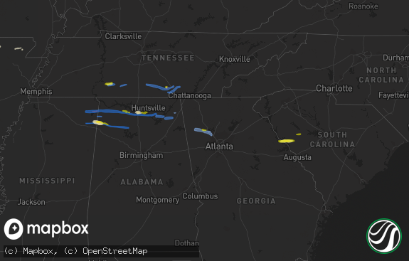 Hail map preview on 03-24-2020