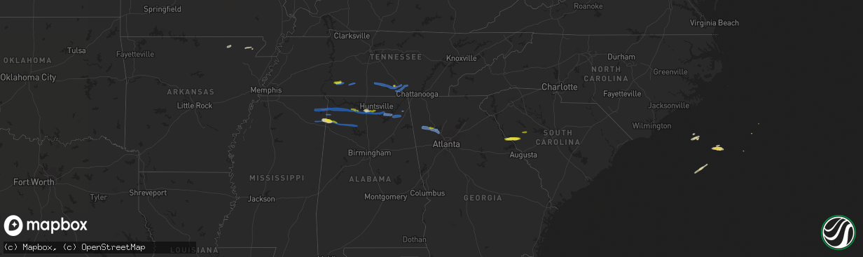 Hail map on March 24, 2020