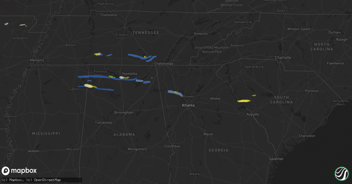 Hail map on March 24, 2020