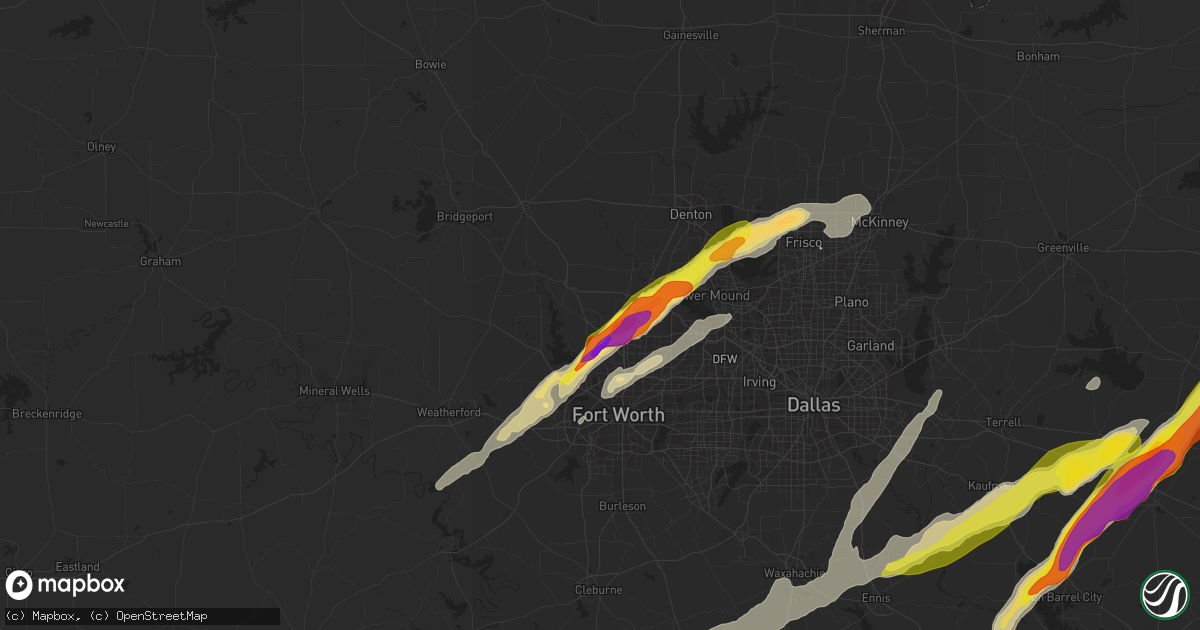 Hail map in Haslet, TX on March 24, 2021