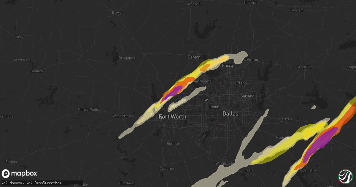 Hail map in Keller, TX on March 24, 2021
