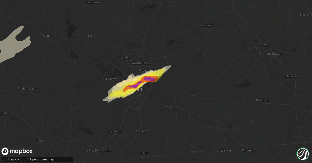 Hail map in Manor, TX on March 24, 2021
