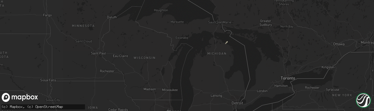 Hail map in Michigan on March 24, 2021