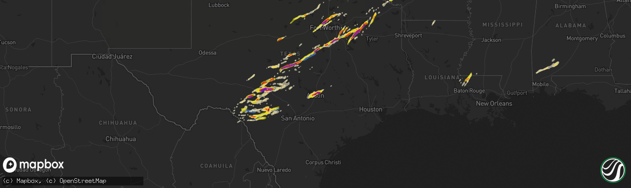 Hail map on March 24, 2021