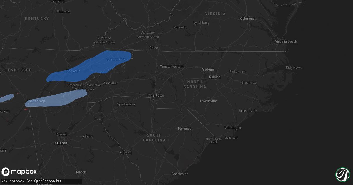 Hail map in North Carolina on March 24, 2023