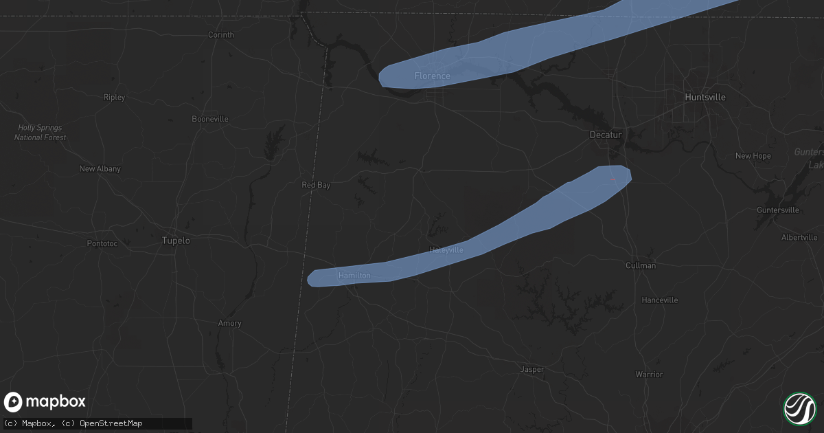 Hail map in Ooltewah, TN on March 24, 2023