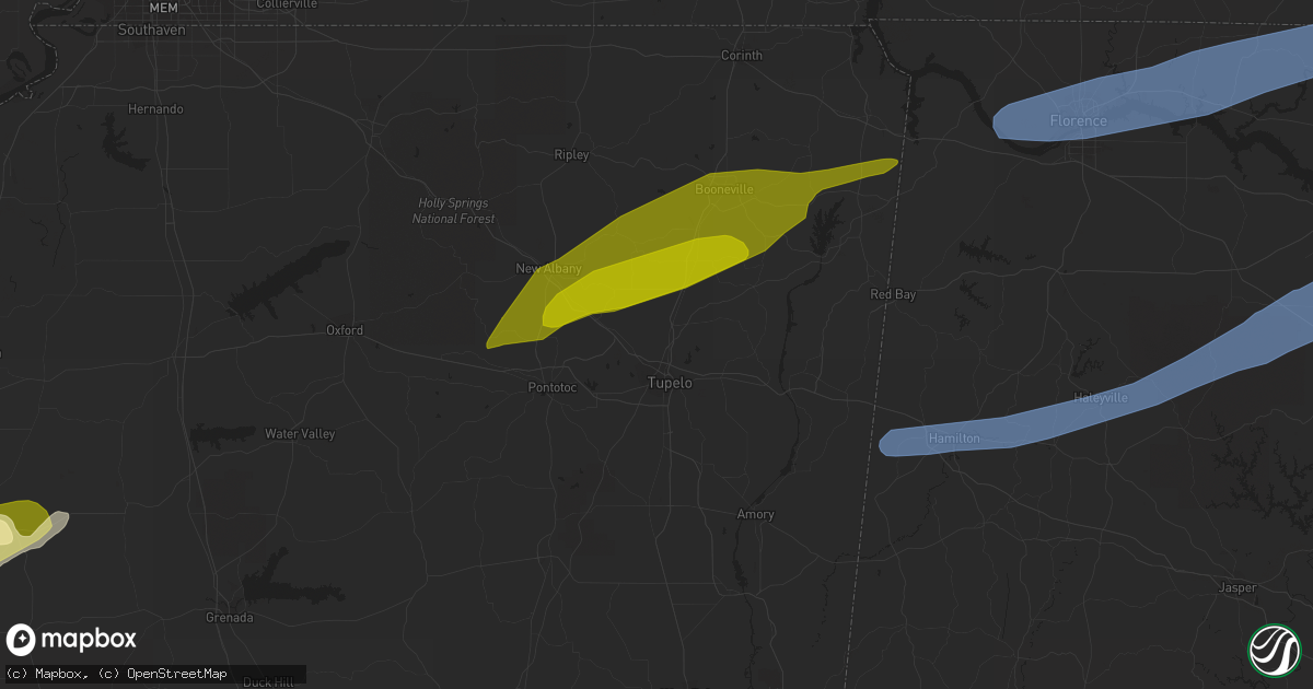 Hail map in Rogersville, AL on March 24, 2023
