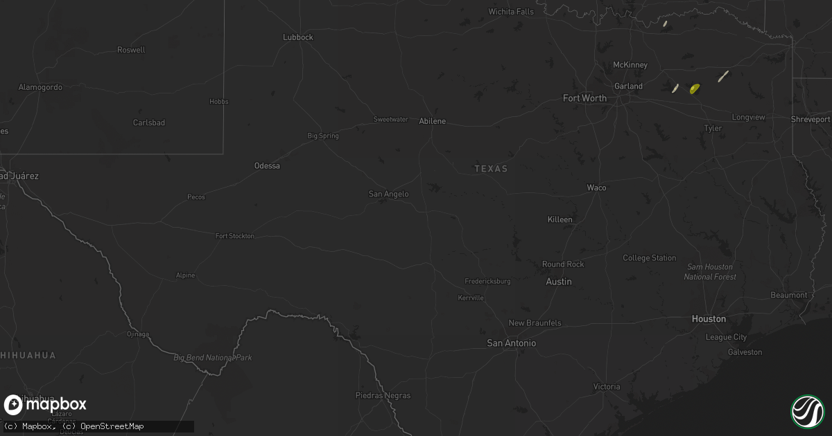 Hail map in Texas on March 24, 2023