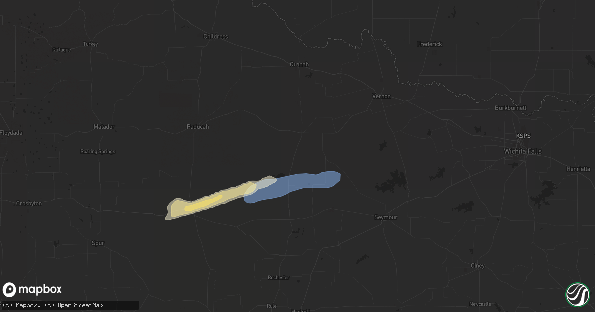 Hail map in Crowell, TX on March 24, 2024