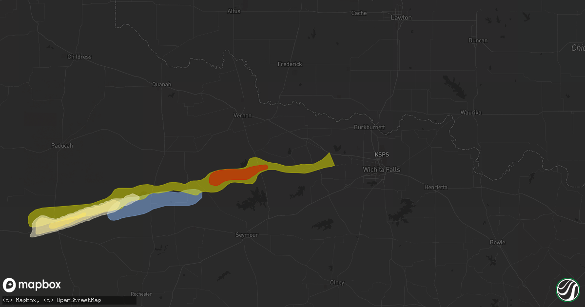 Hail map in Electra, TX on March 24, 2024