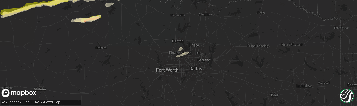 Hail map in Flower Mound, TX on March 24, 2024