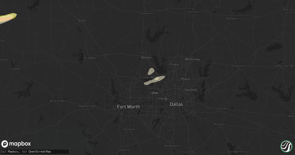 Hail map in Flower Mound, TX on March 24, 2024