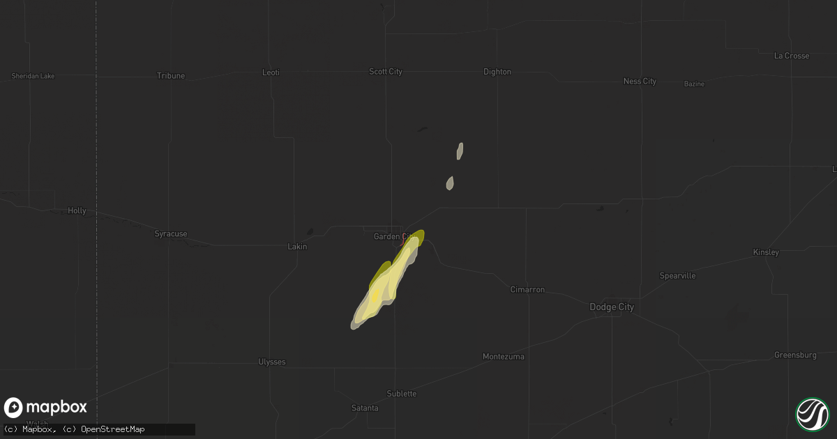 Hail map in Garden City, KS on March 24, 2024