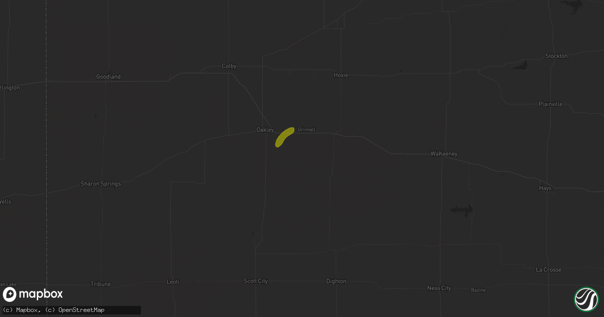 Hail map in Grinnell, KS on March 24, 2024