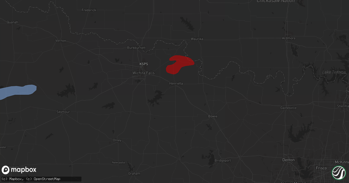 Hail map in Henrietta, TX on March 24, 2024