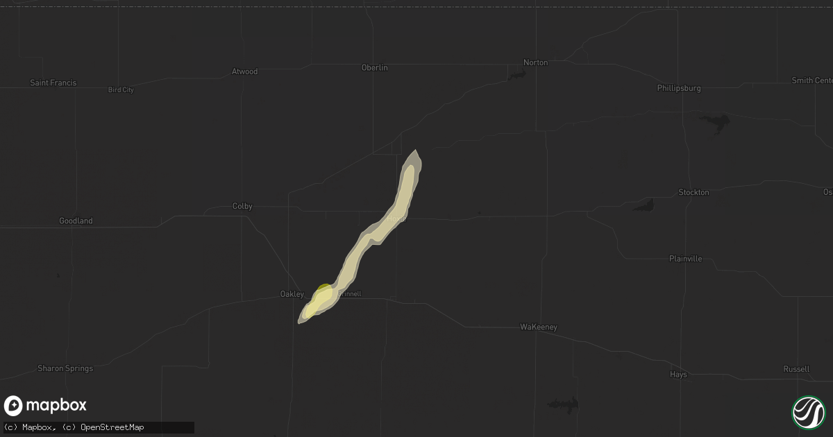 Hail map in Hoxie, KS on March 24, 2024