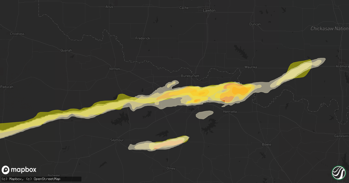 Hail map in Iowa Park, TX on March 24, 2024